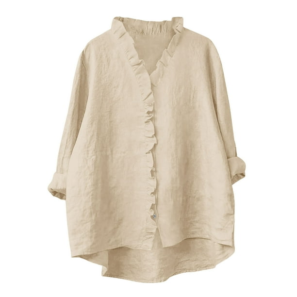Vestidos Casuales Para Mujer, Blusas De Mujer De Moda Moda de verano para mujer, cuello en V, ocio, manga tres cuartos, color liso