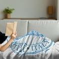thumbnail image 3 of Italy Soft Flannel Fleece Blanket, Leaning Tower of Pisa in Italy Historic Landmark Watercolour Illustration, Cozy Plush for Indoor and Outdoor Use, 50" x 60", Azure Blue and White, by Ambesonne, 3 of 5