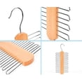 thumbnail image 6 of Hanging Tie Holder Organizer Rack,Wooden Tie Hanger with Hooks for Closet Space Saving, 6 of 6