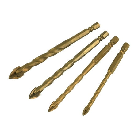 

FLYHMAI Deals Prime 4pcs Drill Shank Bit Drill Glass Tile Eye Carbide Threaded Bit Hexagonal Tools & Home Improvement