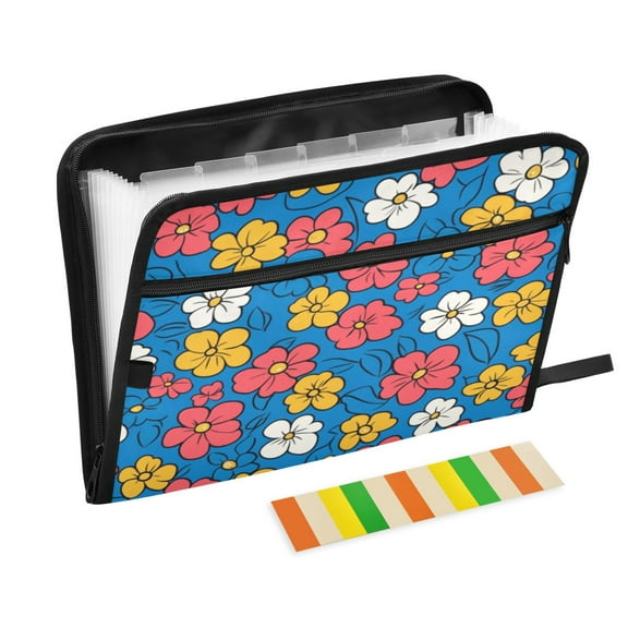 Organ Folder 14.2 x 0.8 x 10.6 Inches 13 Separate Pockets A4 Size Documents Folder A Sort Storage File Manager For The Home Office Pretty Flower Seamless