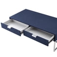 thumbnail image 5 of Nicole Miller Jaheim Faux Shagreen Coffee Table with 2 Drawers, Navy/Chrome, 5 of 8