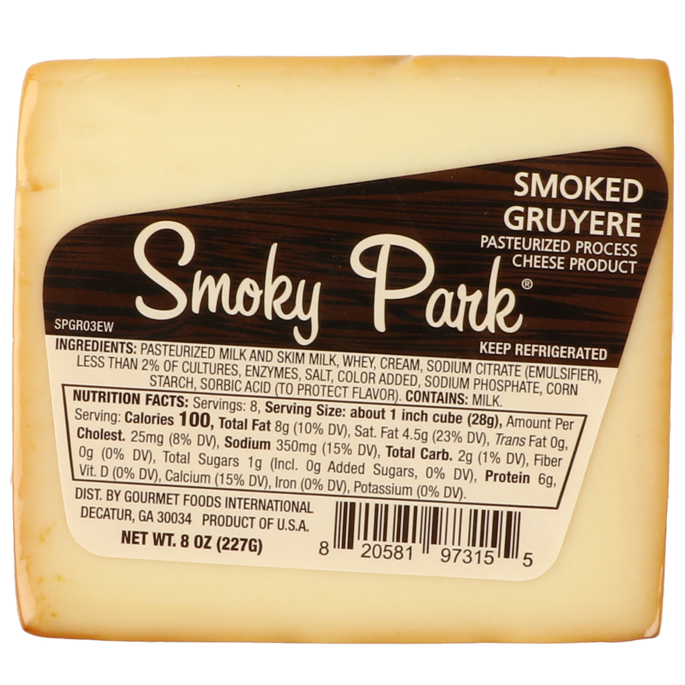 Smoky Park Smoked Gruyere Cheddar Cheese, 8 oz