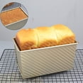 thumbnail image 5 of Pour 450g de pain grillé moule de cuisson de pain gâteaux de pâtisserie moule de cuisson de pain moule de cuisson avec couvercle (vague rectangle d'or), 5 of 5