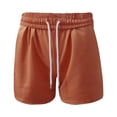 thumbnail image 5 of FAKKDUK Women's Sweat Shorts 5" 12" Drawstring Elastic Waist Cute Running Shorts Summer Casual Shorts for 2023 Womens Gym Short Pants Loose Fit, S&Orange 1, 5 of 8