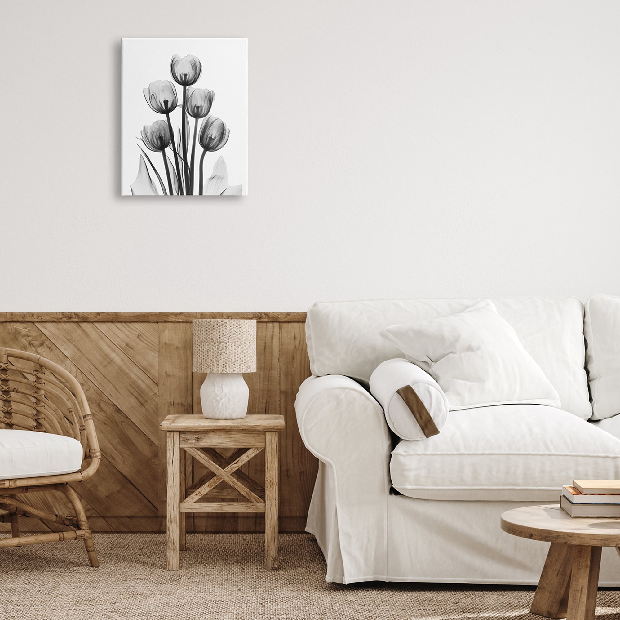 Stupell Industries Abstract Flower Silhouette Monochrome Tulips Design Photography Gallery-Wrapped Canvas Print Wall Art, 16x20, by Albert Koetsier