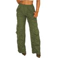 thumbnail image 1 of Pantalones de trabajo sueltos para mujer, pantalones de pierna ancha con diseño plisado informal a la moda para mujer con bolsillos grandes para el trabajo diario al aire libre, 1 of 5