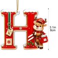 thumbnail image 3 of JeashCHAT Initial Letter Christmas Ornaments, Red Personalized Christmas Initial Ornaments Cute Reindeer Pendant Christmas Tree Hanging Decorations Xmas Gifts, 3 of 5