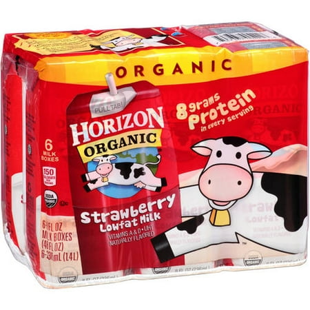 (3 Pack) Horizon Organic Strawberry Organic Lowfat Milk, 8 fl oz, 6 (Best Organic Milk Brand)