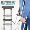 thumbnail image 5 of Muletas universales de aluminio Dynarex, para niños y adultos (de 1,40 m a 2,00 m), ajuste de altura con botón pulsador, axilas acolchadas y empuñaduras cómodas, capacidad de peso de 136 kg (300 lb),, 5 of 5