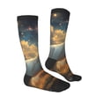 thumbnail image 4 of Lsque Starry Sky White Horse Printed Crew Socks Men's Women's LightWeight Thin Casual Calf Socks ,Knee High Socks,Cotton Socks, 4 of 9