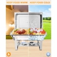 thumbnail image 4 of RIEDHOFF Chafing Dish Buffet Set 2 Pack, 8 QT Stainless Steel Chafer Buffet Food Servers and Warmers Set with Water Pan for Weddings, Parties, Banquets, and Catering, 4 of 6