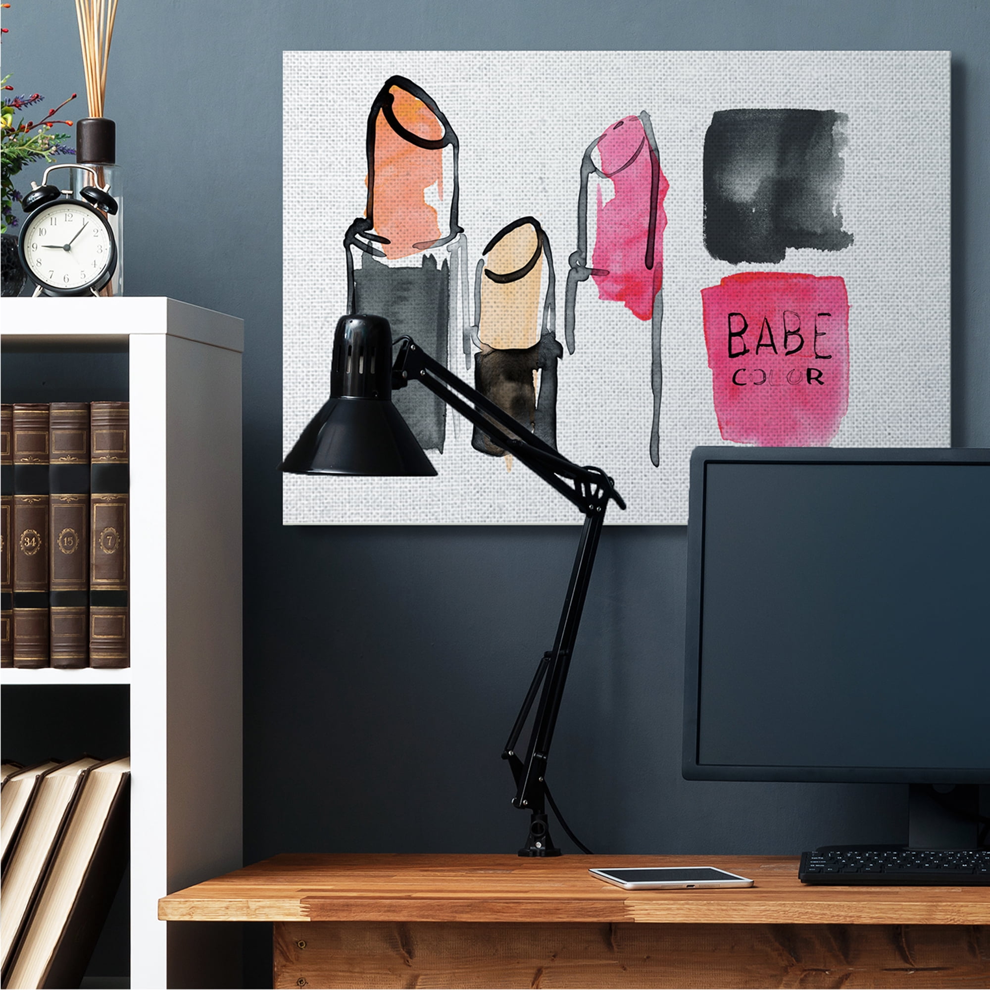 Stupell Industries Watercolor Pink Cosmetics Abstract Fashion Still Life Canvas Wall Art, 36 x 48, Design by Jennifer Paxton Parker