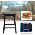 thumbnail image 6 of Bar Stools Set of 2, Solid Wooden Saddle-Seat Stools Kitchen Counter Barstool 24-Inch Height Counter Height Pub Chairs for Dinning Room Kitchen, 6 of 7