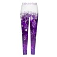 thumbnail image 4 of LEBONYARD Women's Active Fit Mid Rise Leggings,Plus Size Pants Clearance,Womens Fashion Casual Christmas Printed Tight Leggings High Waist Long Pants Purple XL, 4 of 5
