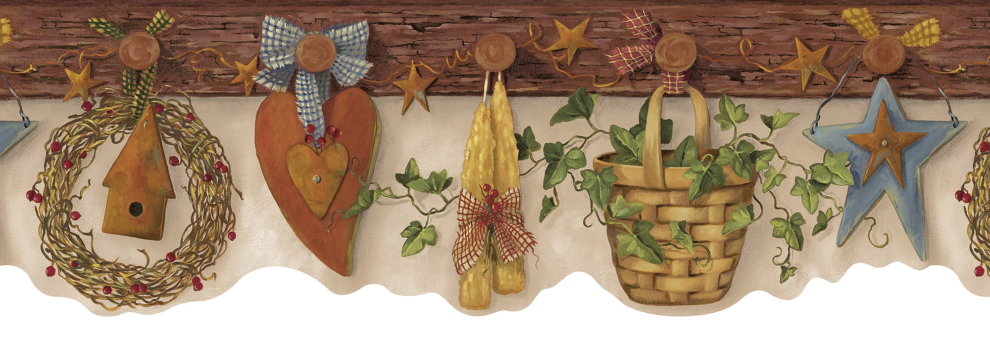 Brewster FFR65123B Brown Pegboard Brown Country Pegboard Border