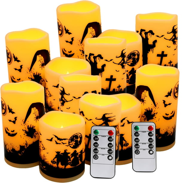 Velas LED Lamp CAKETYCG para pintar con tinta para Halloween, paquete de 12