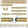 thumbnail image 3 of Shower Curtain Rod 36-84 Inches (3-7ft) Non Rust Adjustable Shower Rod Spring Tension Non Slip No Drilling Stainless Steel Shower Rods for Bathroom Window, 3 of 7