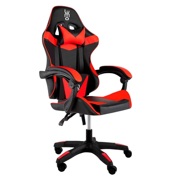 Silla Gamer Ergonómica LUMO Ejecutiva de Oficina Reposapies rojo
