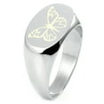 thumbnail image 1 of Sterling Silver Love Butterfly Engraved Oval Flat Top Polished Ring, 1 of 1