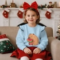 thumbnail image 2 of Yuyamidu Capybara Sweatshirt for Girls Size 7-8 Blue Long Sleeve Ruffle Shoulder Crewneck Sweatshirts Pullover Tops Lightweight Soft Everyday Clothes Playwear for Outdoor School, 2 of 8