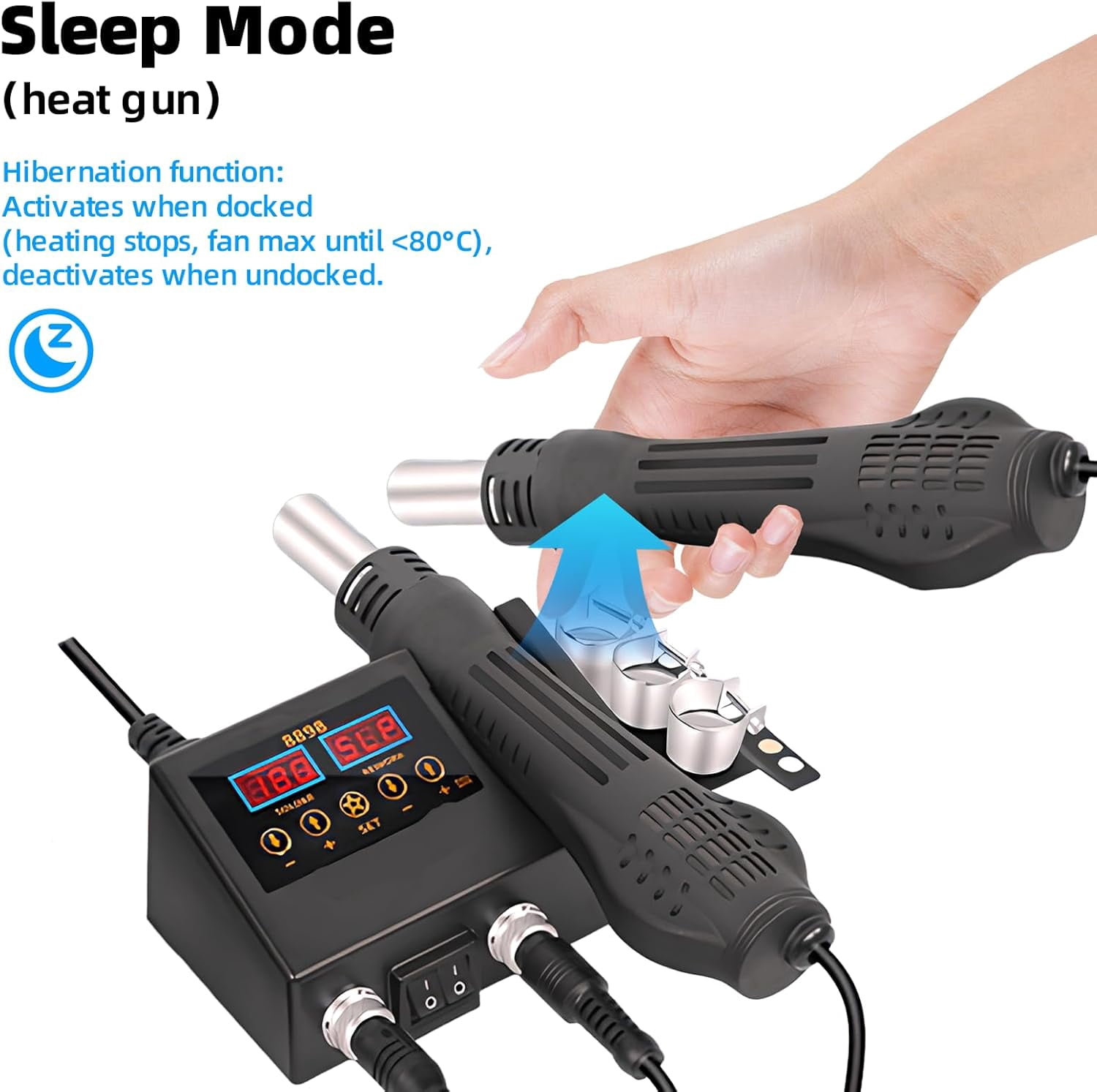 DQQKMM Soldering Iron Station, 2-in-1 Soldering Station Kit, Digital Soldering Station