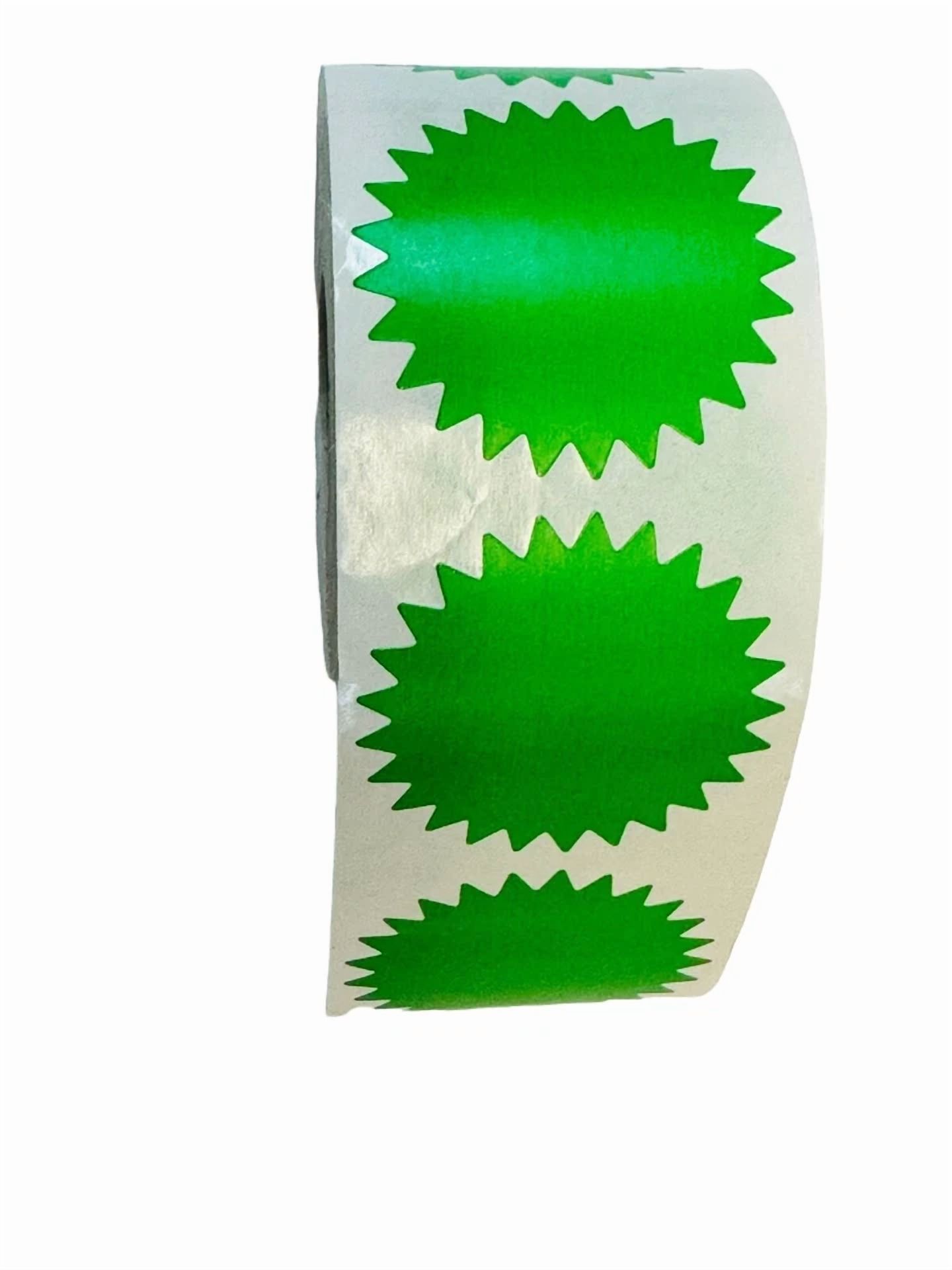 BUTTERFLY- 2” Starburst Thermal Direct Green Colored Labels Stickers One Roll Of 500
