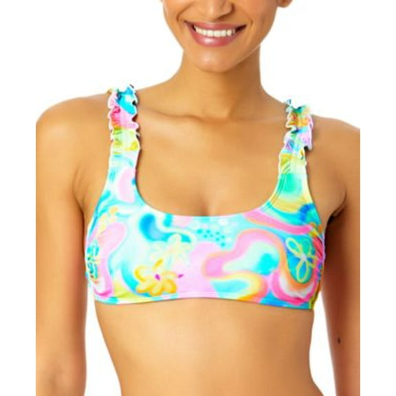 Salt Cove Juniors Swirl-Print Ruffle-St Multi M