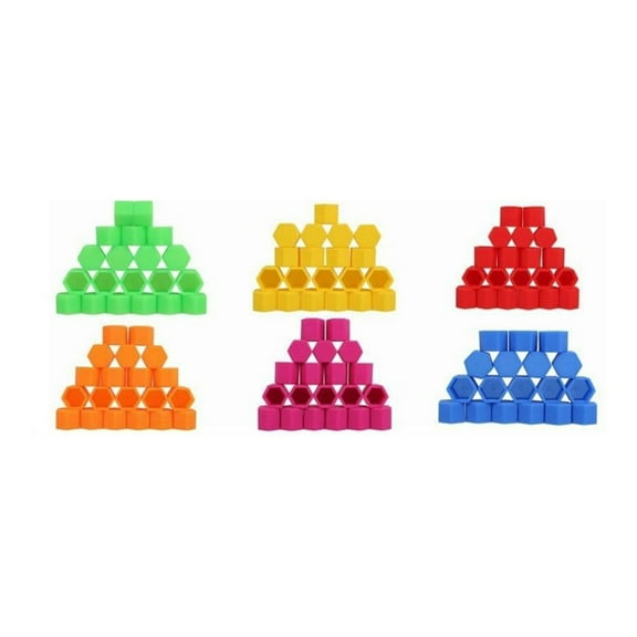 SOPOTUTU 20Pcs Car Wheel Bolts Nut Covers Blue Silicone Protectors Easy to Fit