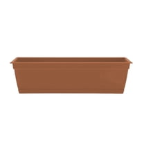 Bloem Dayton 24" Terra Cotta Recycled Plastic Rectangle Window Box Planter with Saucer Tray for Indoor and Outdoor Gardening