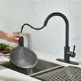 thumbnail image 6 of Trilenars High Arc Kitchen Faucet, Stainless Steel Faucets With Deck Plate For Kitchen Sink, Commercial Modern Single Handle Sink Faucet With Pull Down Sprayer, 6 of 9