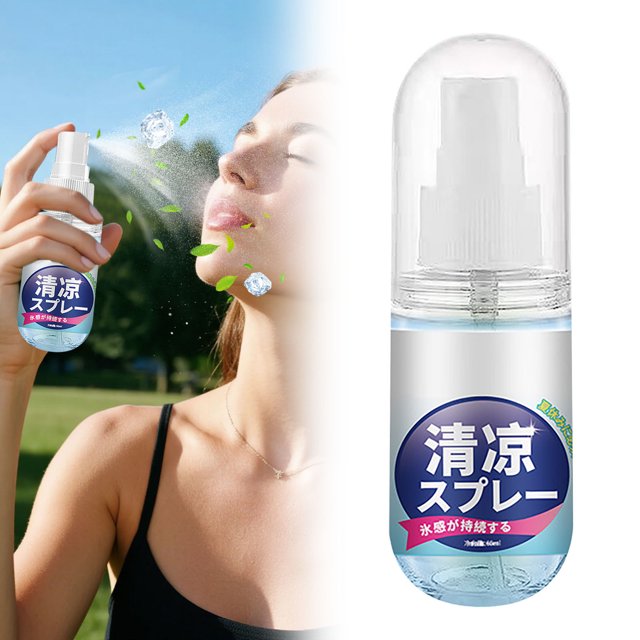BKER 60ml Spray Instant And Refreshing Natural Formula Quick Drying And Moisturizing Cool And Relieving Summer Heat Very Suitable For Outdoor Sports Travel Hot Weather Summer Use