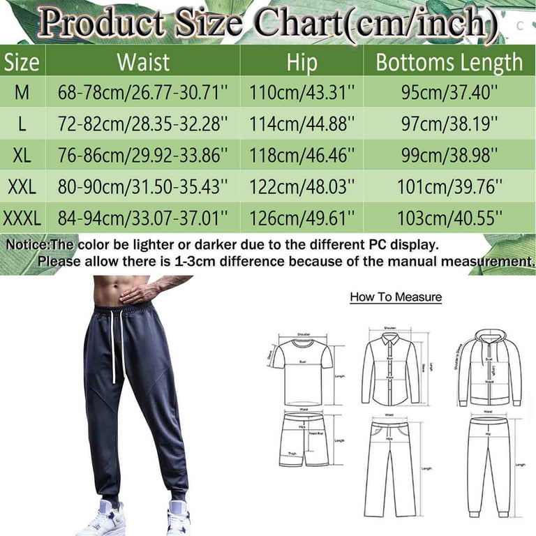 YUHAOTIN Joggers for Men Sweatpants Male Solid Color Long Trousers