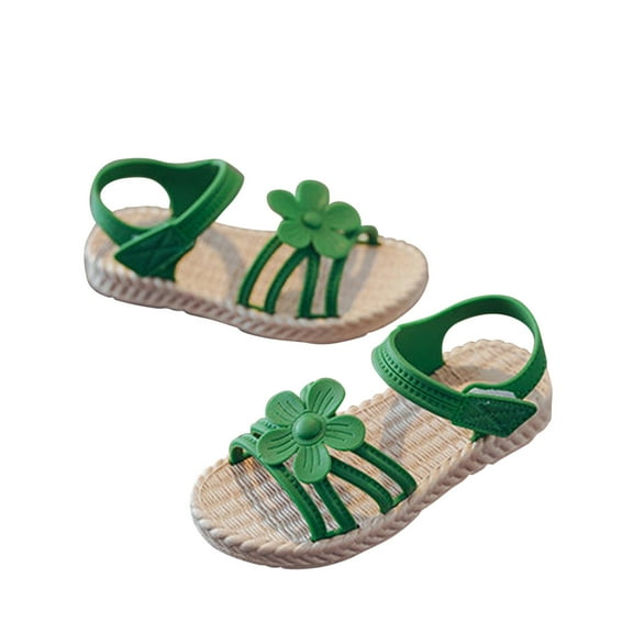 NOKIO Girls' Stylish Sandals Kids Boho Sandals Girls' Trendy Sandals Toddler Kids Girls Soild Flower Princress Shoes Soft Sole Non Slip First Walkers Prewalker Beach Shoes Sandals