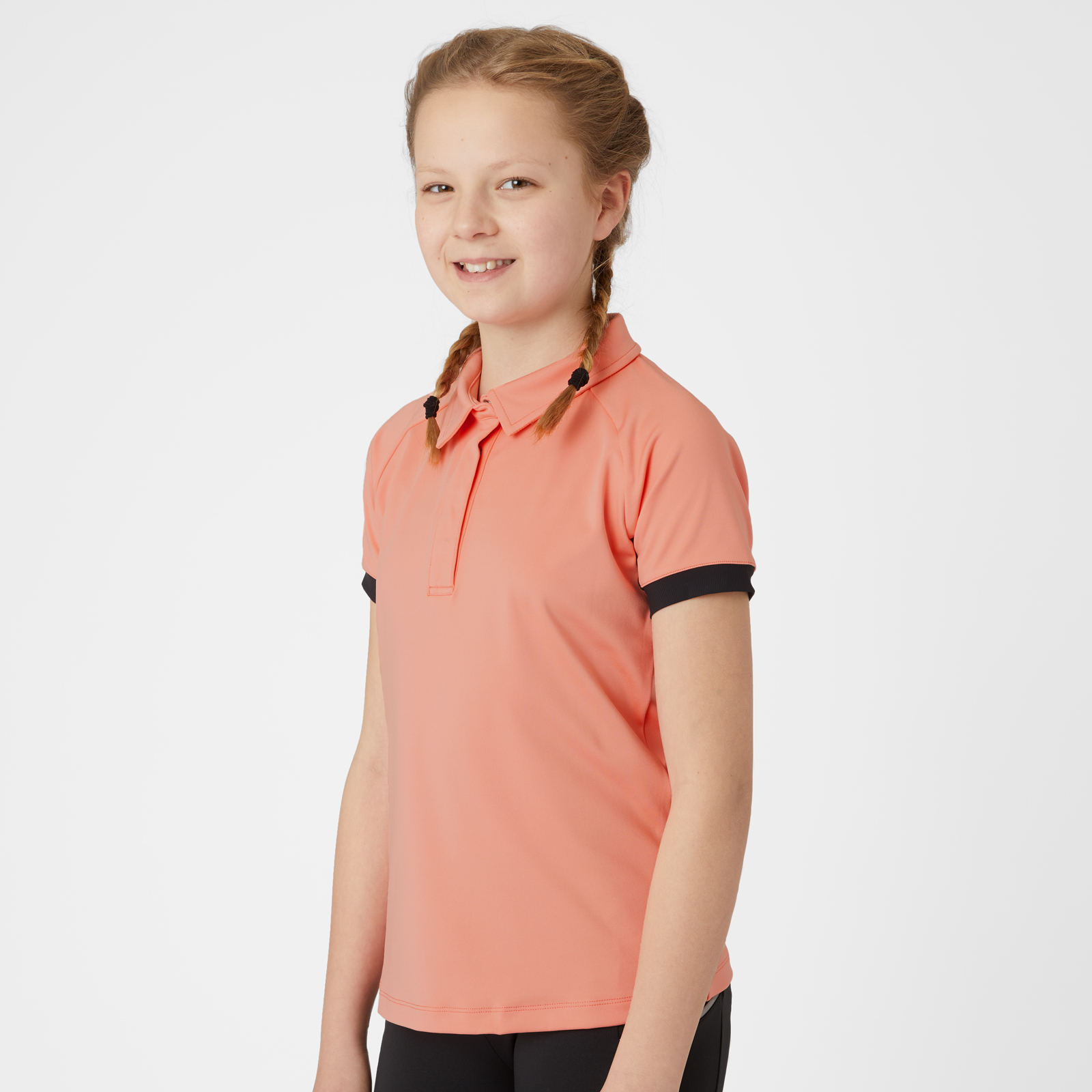 HORZE Laura Kids' Equestrian Moisture Wicking Short Sleeve Training Shirt with Mesh