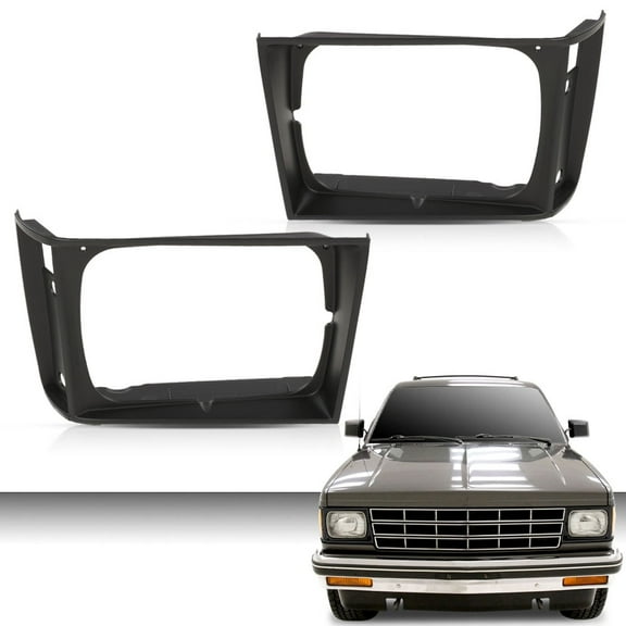 Headlight Door Set Driver and Passenger Side w/Corner Light Hole Fit for Chevy S10 1982-1990/Fit GMC S15 1982-1990 15653682 15653681 GM2513127 GM2512127
