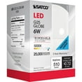 thumbnail image 3 of Satco 6 Watt, LED, Non-Dimmable Light Bulb, Daylight (5000K) E39/Mogul Base, 3 of 5