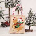 thumbnail image 4 of Toystoory Saco portátil exquisito de bolsillo de Papá Noel, bolsa de dulces, adornos navideños de lino resistentes al desgaste, gran capacidad Kits de decoración para fiestas Muñeco de nieve, 4 of 6