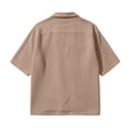 thumbnail image 5 of Lenpel Men's Button down Shirts Half Sleeve Deep V Neck Notched Collared Beach Vacation Shirts Casual Summer Tops with Pockets, 5 of 7