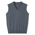 thumbnail image 2 of Plus Size Big & Tall, Men's Knitted Pullover Sweater Casual Crewneck Long Sleeve Solid Color Elastic Warm Cozy Top Daily Wear Street Style Autumn Winter | TOPLIU,Gray 3XL, 2 of 9