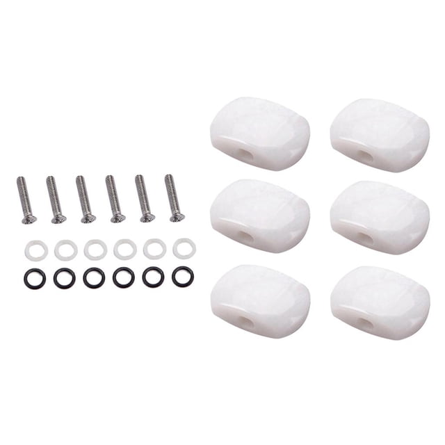 lionlar 6x Guitare Classique Tuning Peg Tuners Machine Tête Poignée Pointe 2 Blanc Perle