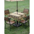 thumbnail image 5 of Square Outdoor Tablecloth with Umbrella Hole Brown Welcome Modern Outside Table Cloth Waterproof Patio Table Cover Abstract Art Floral Leaves Zipper Tablecloths for Picnic Party Camping 54x54 Inch, 5 of 8