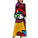 thumbnail image 2 of Vestido largo con cara de arte abstracto de estilo funky Lady Vestido de noche para mujer 2024 Vestido largo, 2 of 5