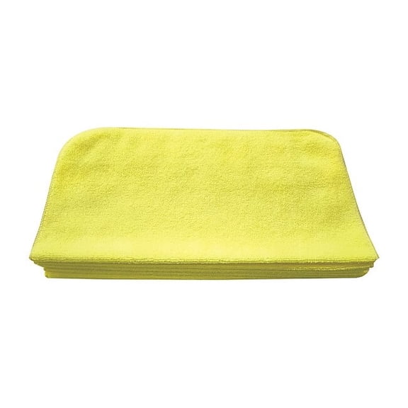 Tough Guy Microfiber Cloth Wipe 16" x 16", Yellow, 12PK 32UV12