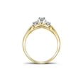 thumbnail image 4 of 10kt Yellow Gold Round Diamond 3-stone Bridal Wedding Engagement Ring 3/8 Cttw, 4 of 4