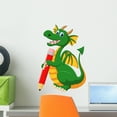 thumbnail image 1 of Cartoon Green Dragon Holding Wall Mural Decal Sticker, Wallmonkeys Peel & Stick Vinyl Graphic (18 in H x 13 in W), 1 of 4
