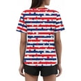 thumbnail image 4 of Dyfzdhu 250th Anniversary Usa Shirt T Shirts For Women Fashion Graphic Tees 4Th Of July V Neck American Flag Button Short Sleeve Independence Summer T Shirt, 4 of 6