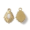 thumbnail image 3 of PVD Vacuum Plating 201 Stainless Steel White Jade Pendants Real 18K Gold Plated Kite Charms 16.5x11.5x4mm Hole: 1.8mm, 3 of 4