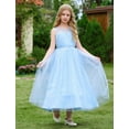 thumbnail image 5 of IDOPIP Flower Girl Dresses for Wedding Sleeveless Cutout Tulle Princess Pageant Birthday Party Gown 3-14Y, 5 of 9