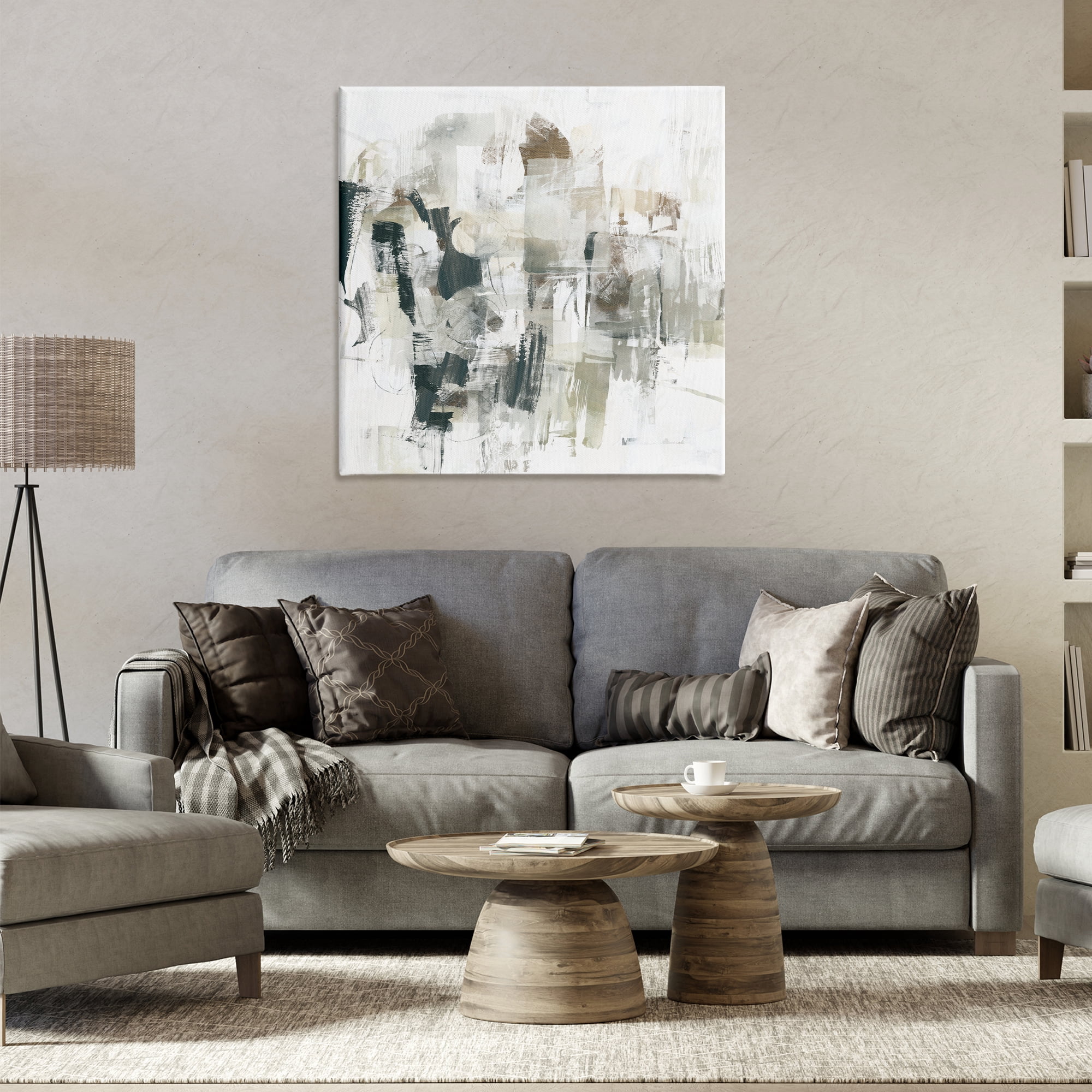 Stupell Industries Streaked Paint Strokes Abstract Painting Wrapped Canvas Art Print Wall Art, 30 x 30